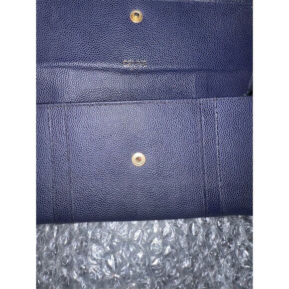 Celine Women's Large Triomphe Wallet Blue Leather Credit Card, Bill Holder - Picture 7 of 11